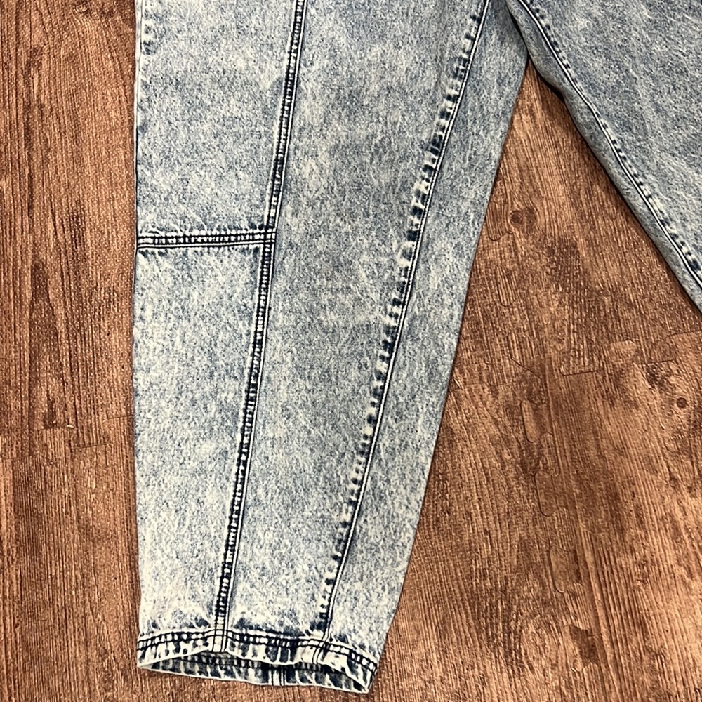 Eloquii Tie Waist Acid Wash High Waist Baggy Jeans - Picture 5 of 10